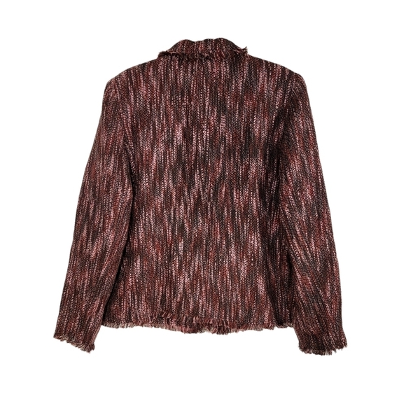 Sag Harbor Maroon Tweed Blazer Jacket - Picture 3 of 4